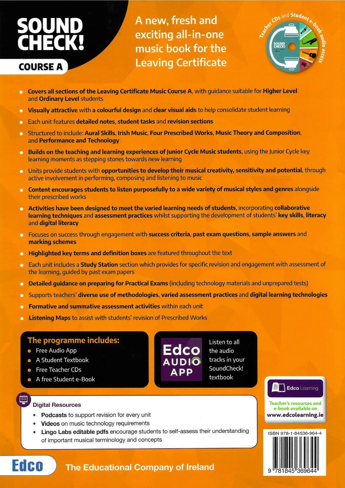 ■ Sound Check! Course A - Leaving Cert Music - 1st / Old Edition (2021)