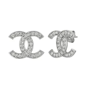 0.50 Carat Natural Diamond Earrings G-H SI 14K White Gold