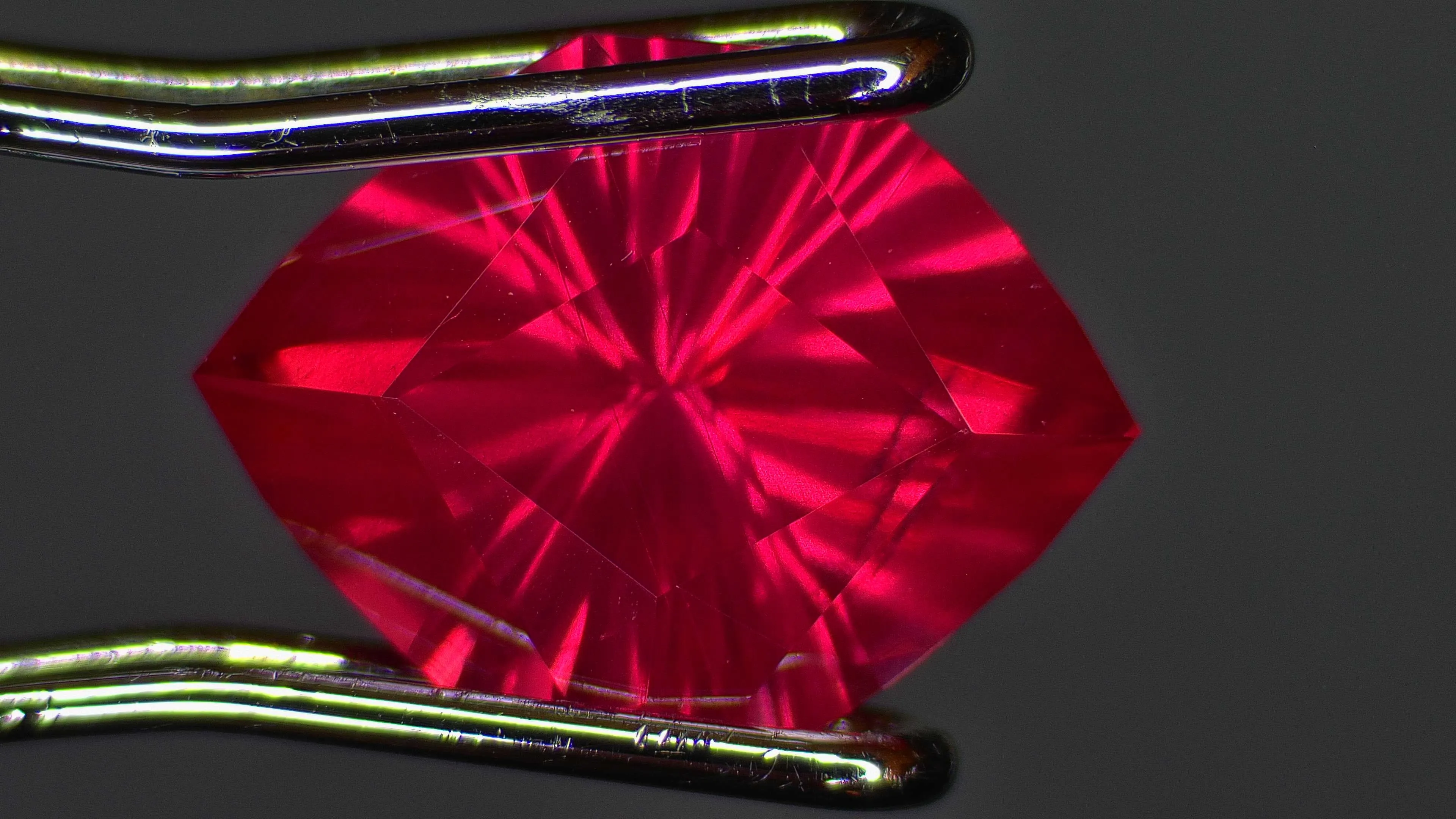 0.82 ct Ruby Hexagon - Unheated - 7.2x5.5mm, Fantasy Cut