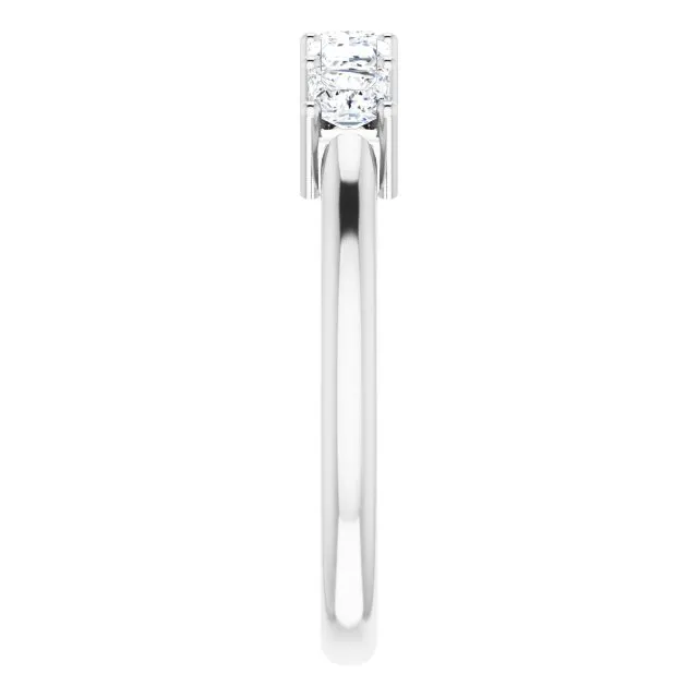 0.90 ct. Princess Cut Diamond Hidden Milgrain Accent Wedding Band