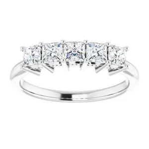 0.90 ct. Princess Cut Diamond Hidden Milgrain Accent Wedding Band