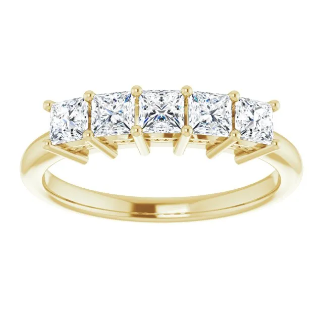0.90 ct. Princess Cut Diamond Hidden Milgrain Accent Wedding Band