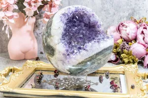 10 lb Brazilian Amethyst Open Mouth Geode Sphere