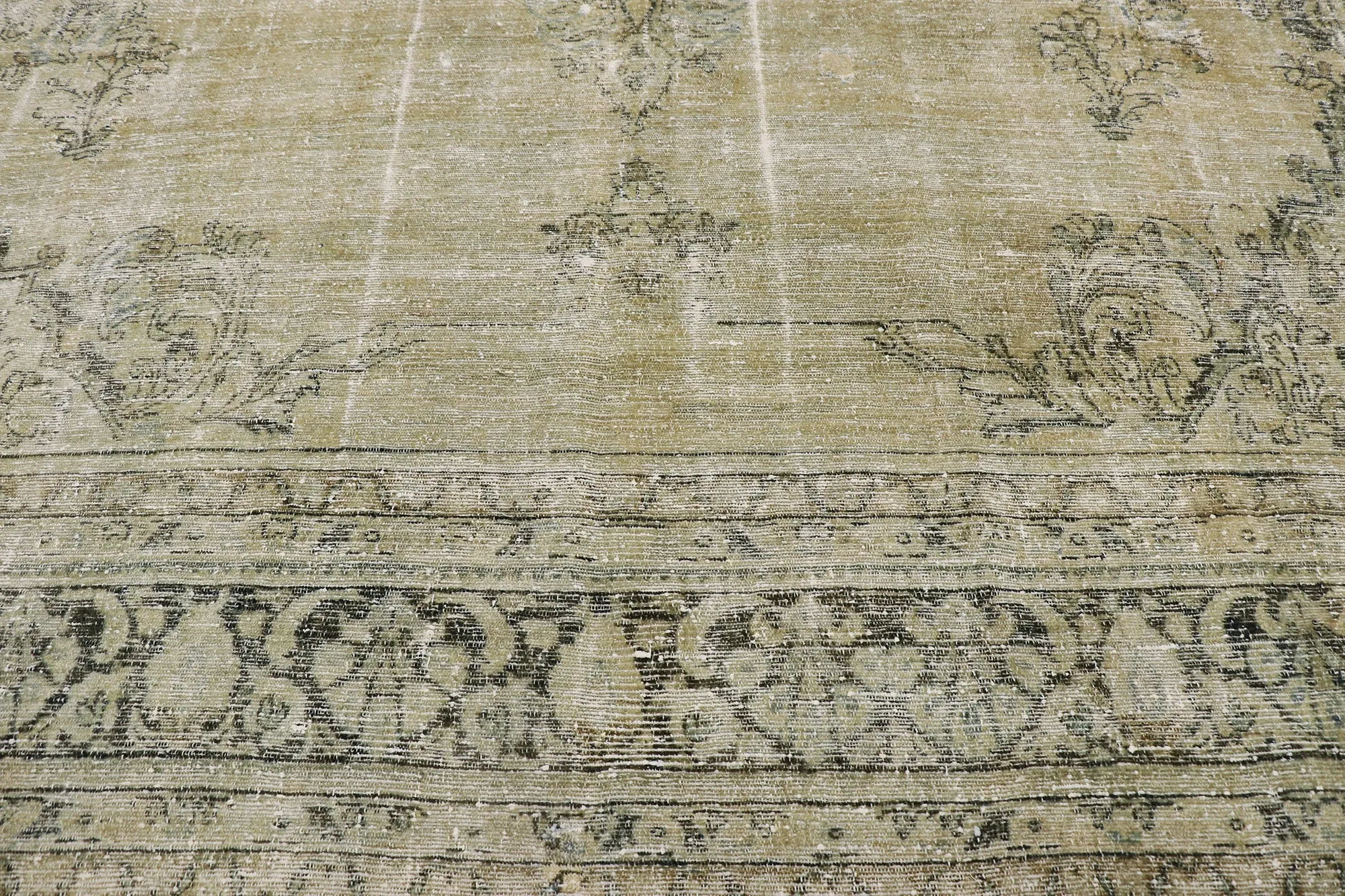 10 x 12 Distressed Antique Persian Mahal Rug
