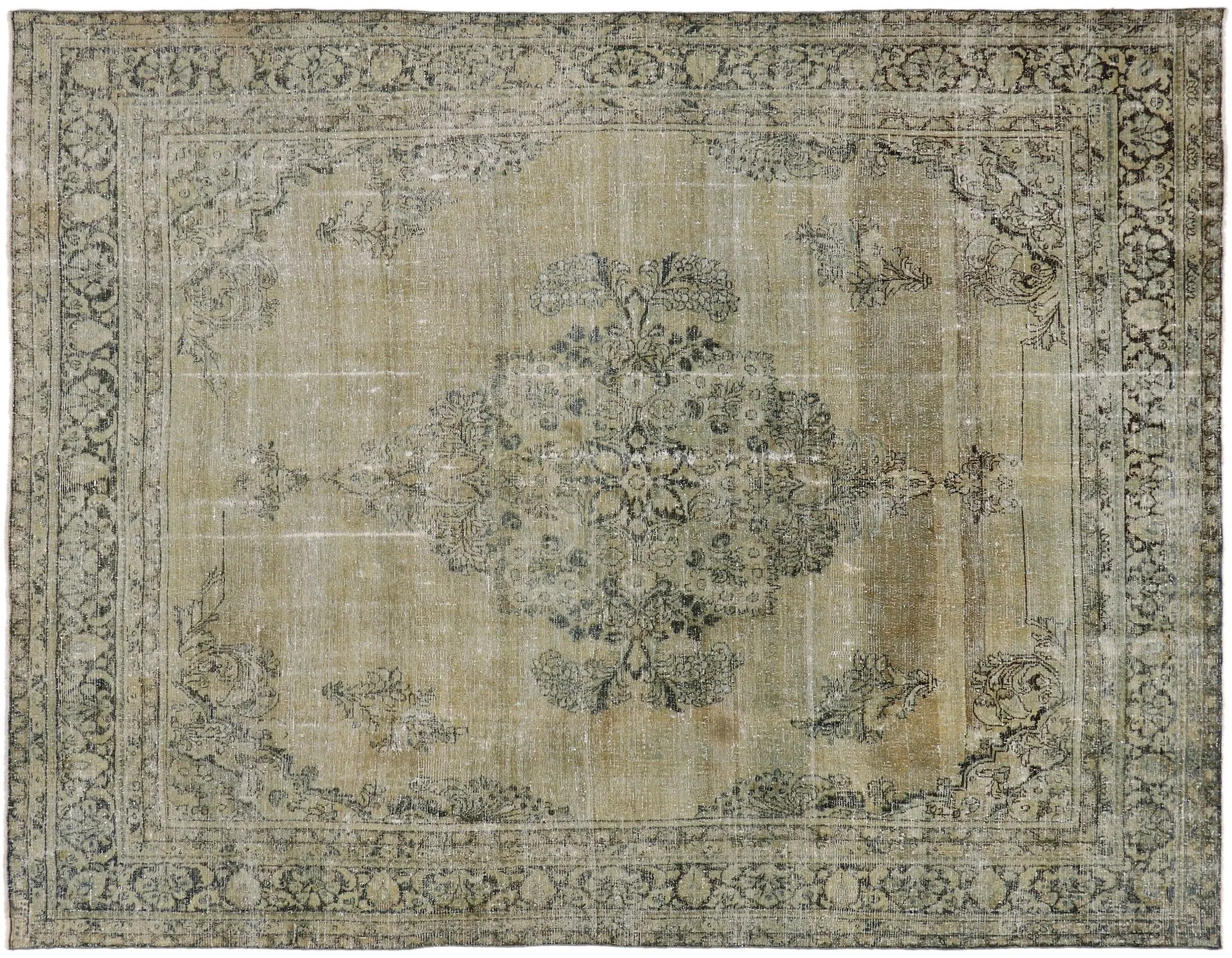 10 x 12 Distressed Antique Persian Mahal Rug