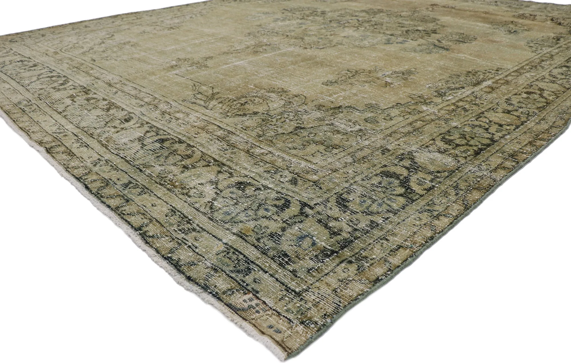 10 x 12 Distressed Antique Persian Mahal Rug