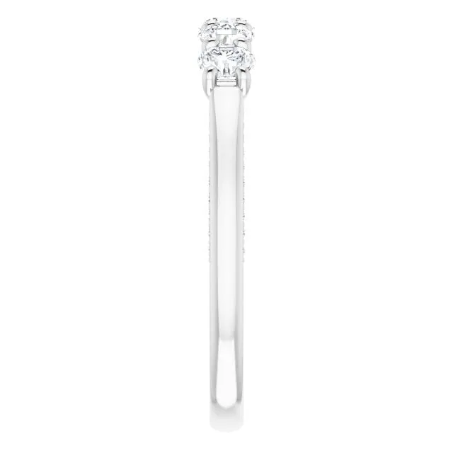 1.00 ct. Round Cut Diamond Wedding Band Hidden Side Accent Diamonds