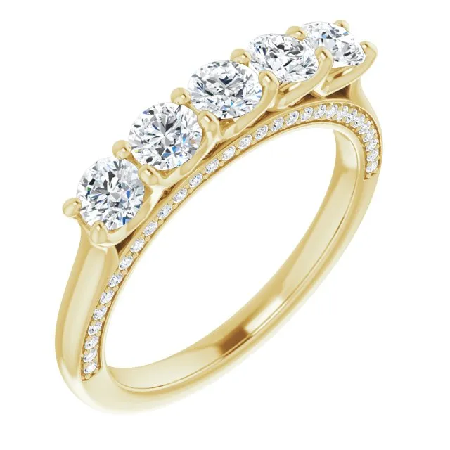 1.00 ct. Round Cut Diamond Wedding Band Hidden Side Accent Diamonds