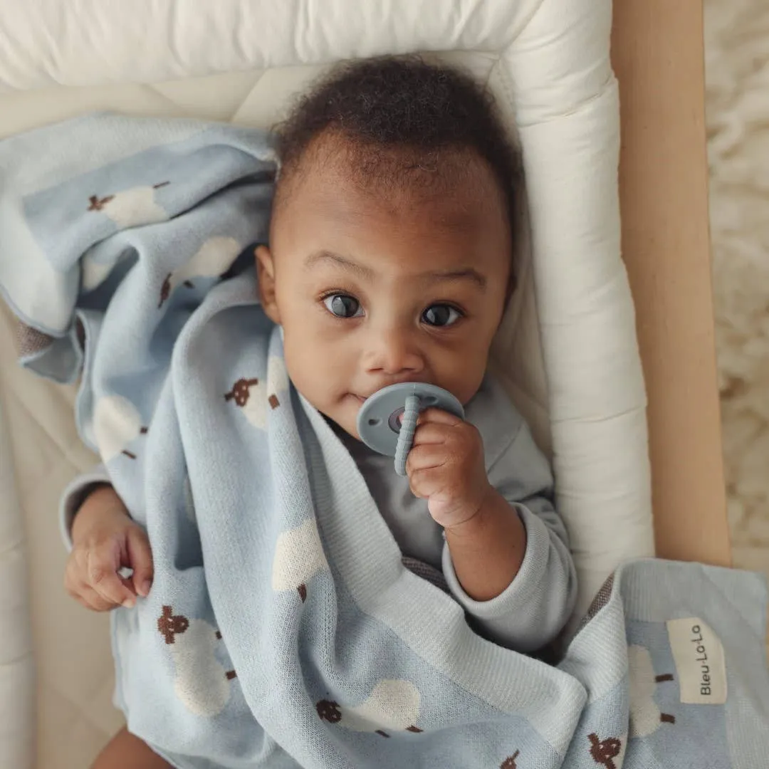 100% Luxury Cotton Receiving Swaddle Baby Blanket - Sheep: Ivory