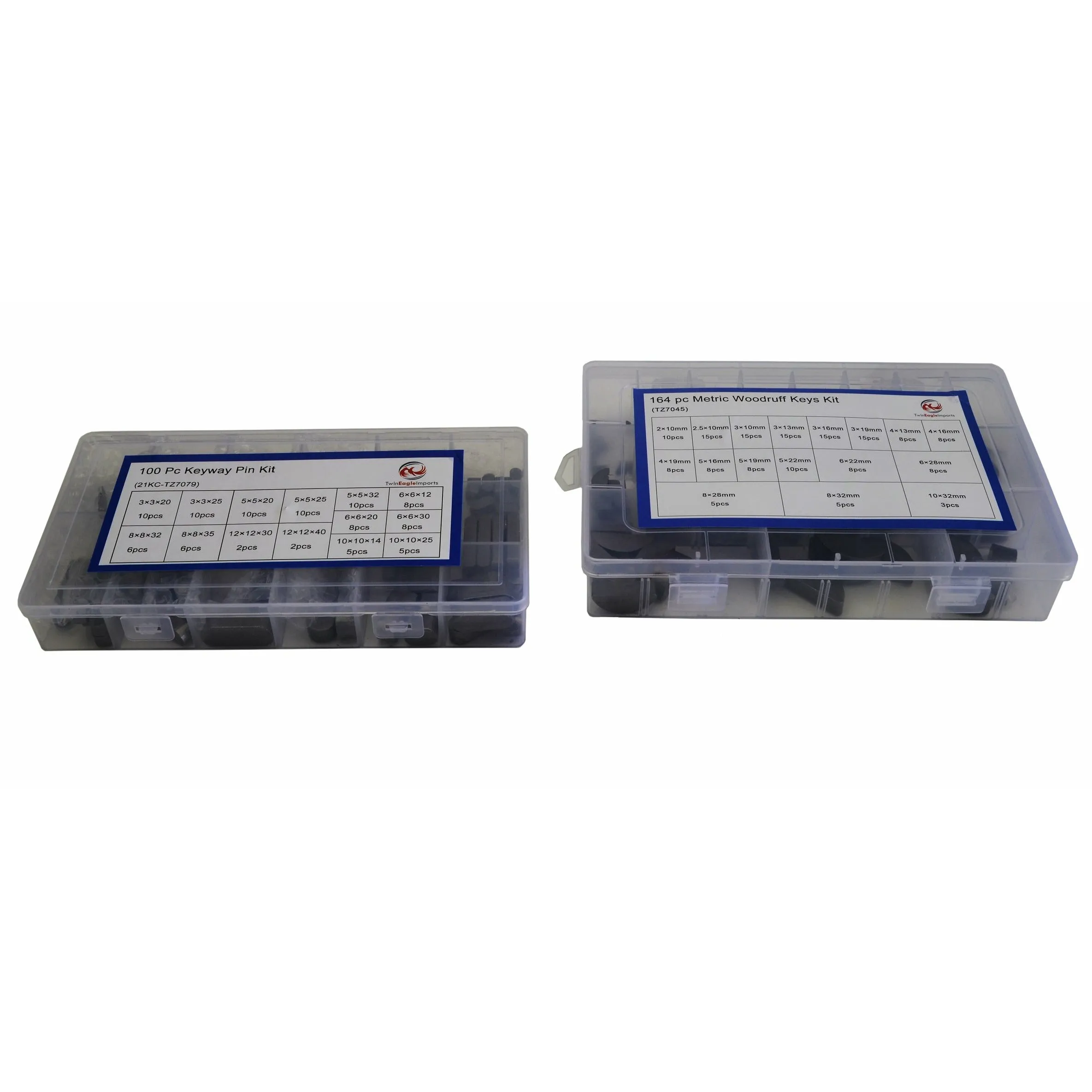 100pc Metric Keyway and 164pc Metric Woodruff Keys Grab Kit