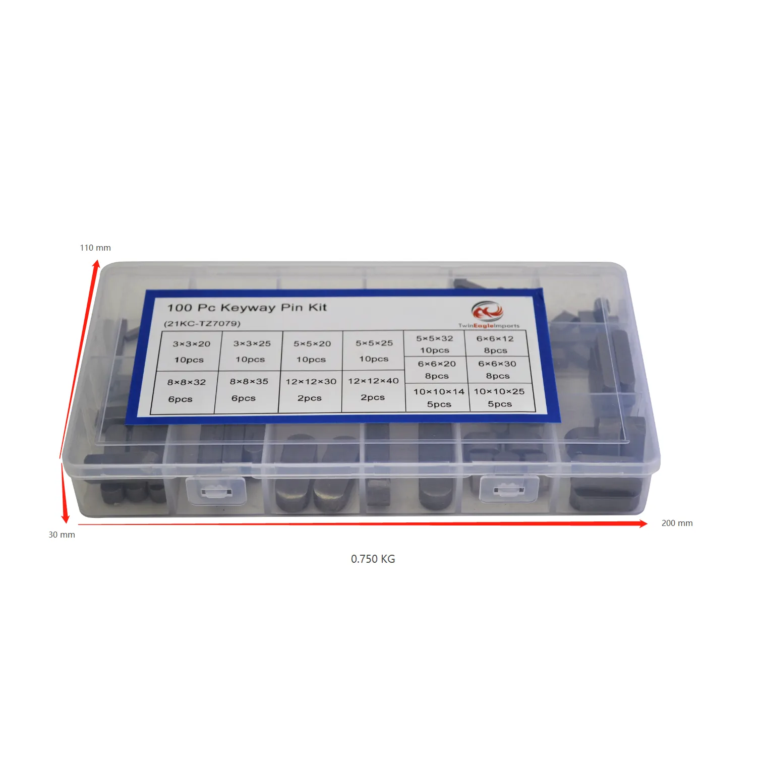 100pcs Keyway Pin Kit