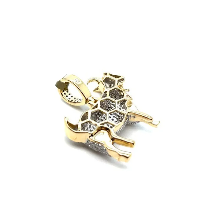 10k Gold Goat Pendant .63ct of Round Natural Diamonds - PD00553