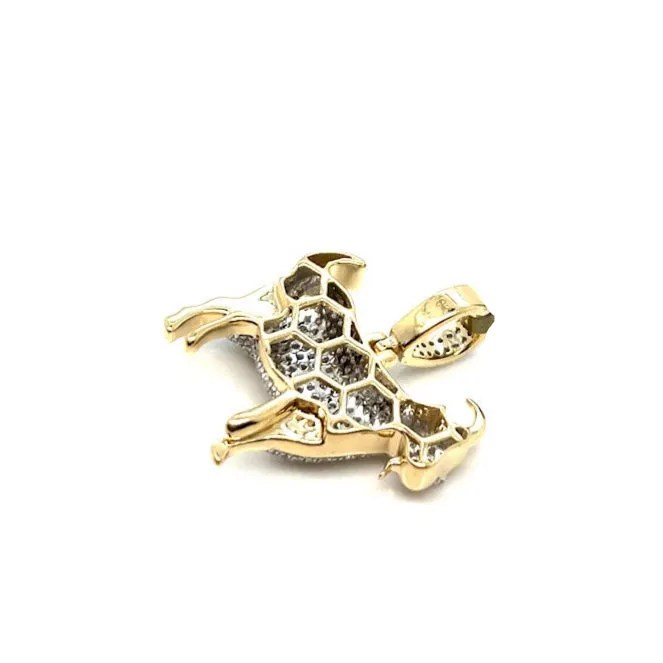 10k Gold Goat Pendant .63ct of Round Natural Diamonds - PD00553