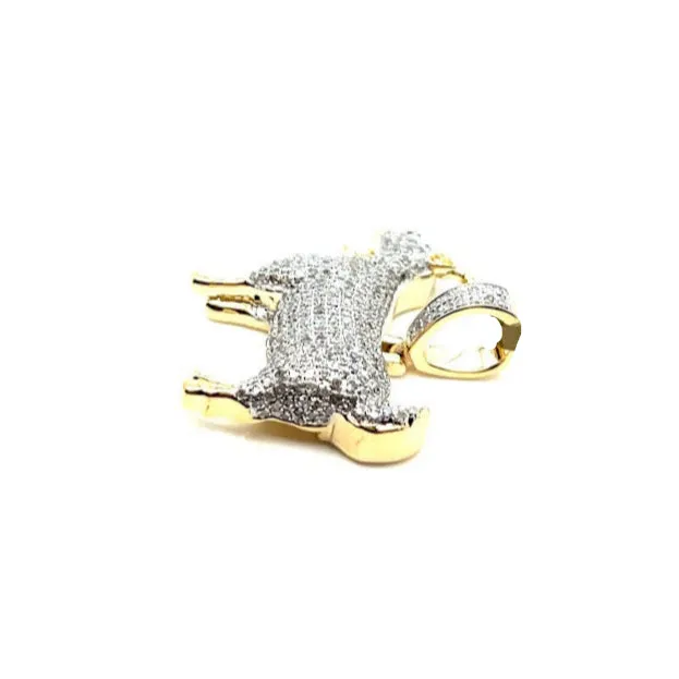 10k Gold Goat Pendant .63ct of Round Natural Diamonds - PD00553