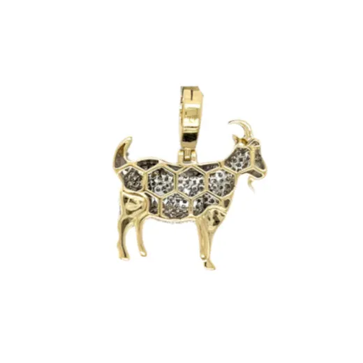 10k Gold Goat Pendant .63ct of Round Natural Diamonds - PD00553
