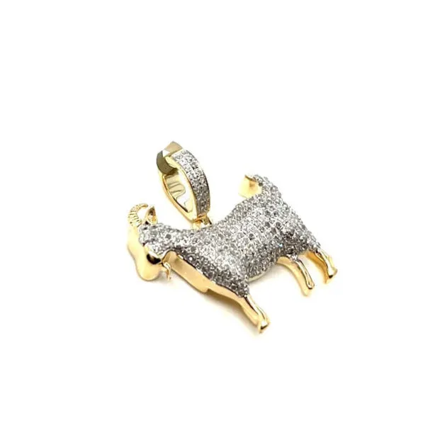 10k Gold Goat Pendant .63ct of Round Natural Diamonds - PD00553