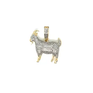 10k Gold Goat Pendant .63ct of Round Natural Diamonds - PD00553