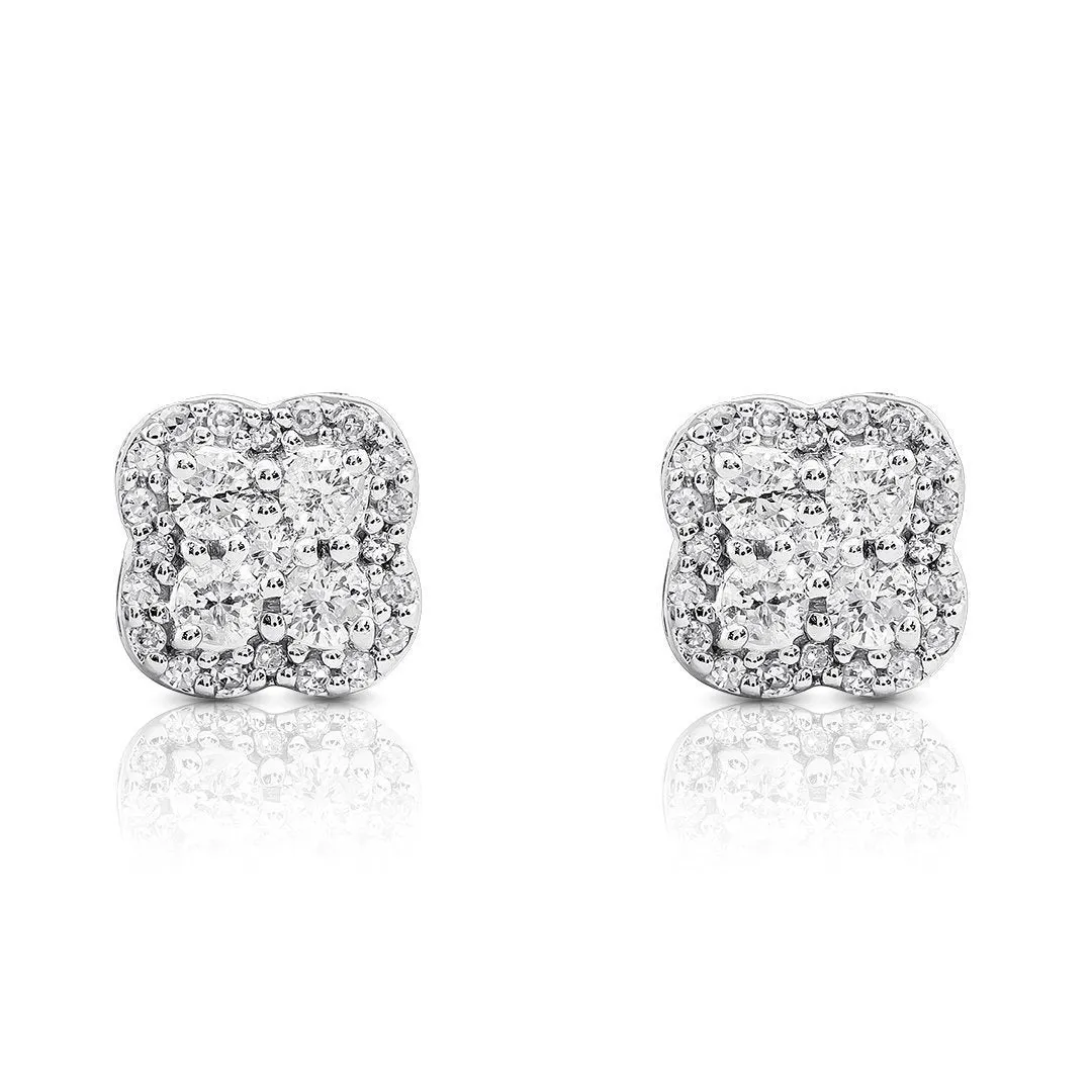 10K White Gold Diamond Stud Earrings 0.41 CTW