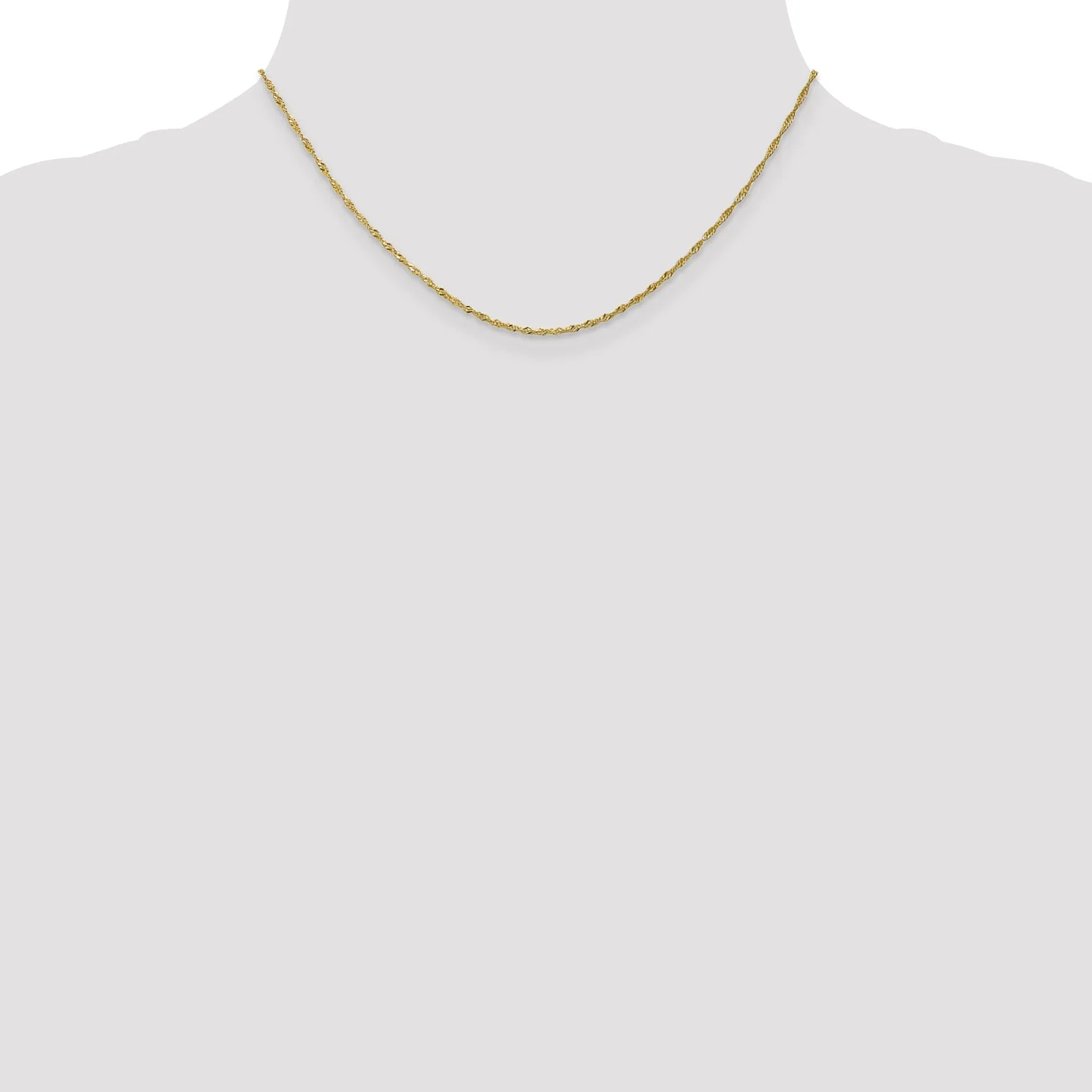 10k Yellow Gold 1.3 mm Singapore Chain Chain