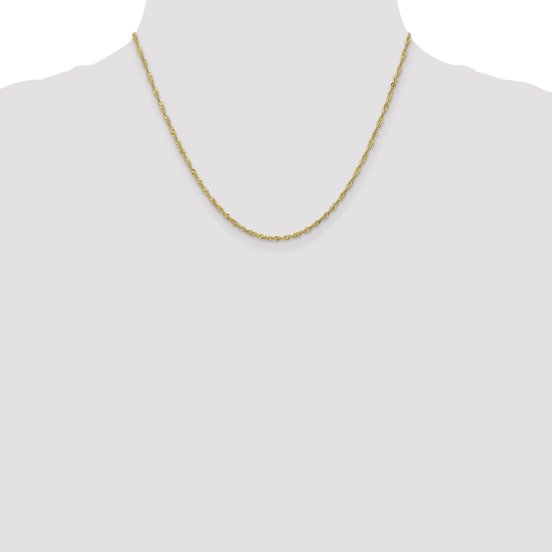 10k Yellow Gold 1.7 mm Sparkle Singapore Chain