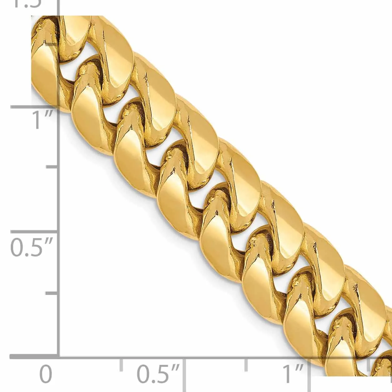 10k Yellow Gold Semi-Solid Miami Cuban Chain