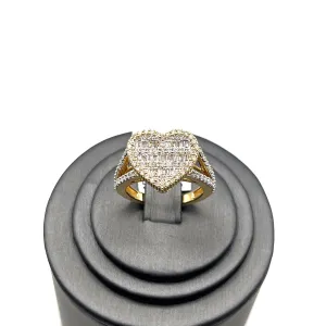 10KT DIAMOND HEART RING