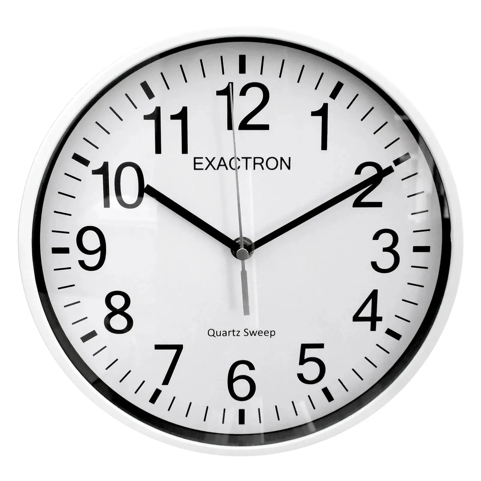 10" Round White Wall Clock Quartz Silent Sweep Non Ticking Movement