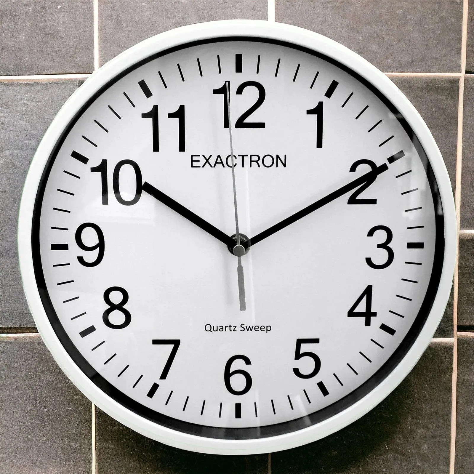 10" Round White Wall Clock Quartz Silent Sweep Non Ticking Movement