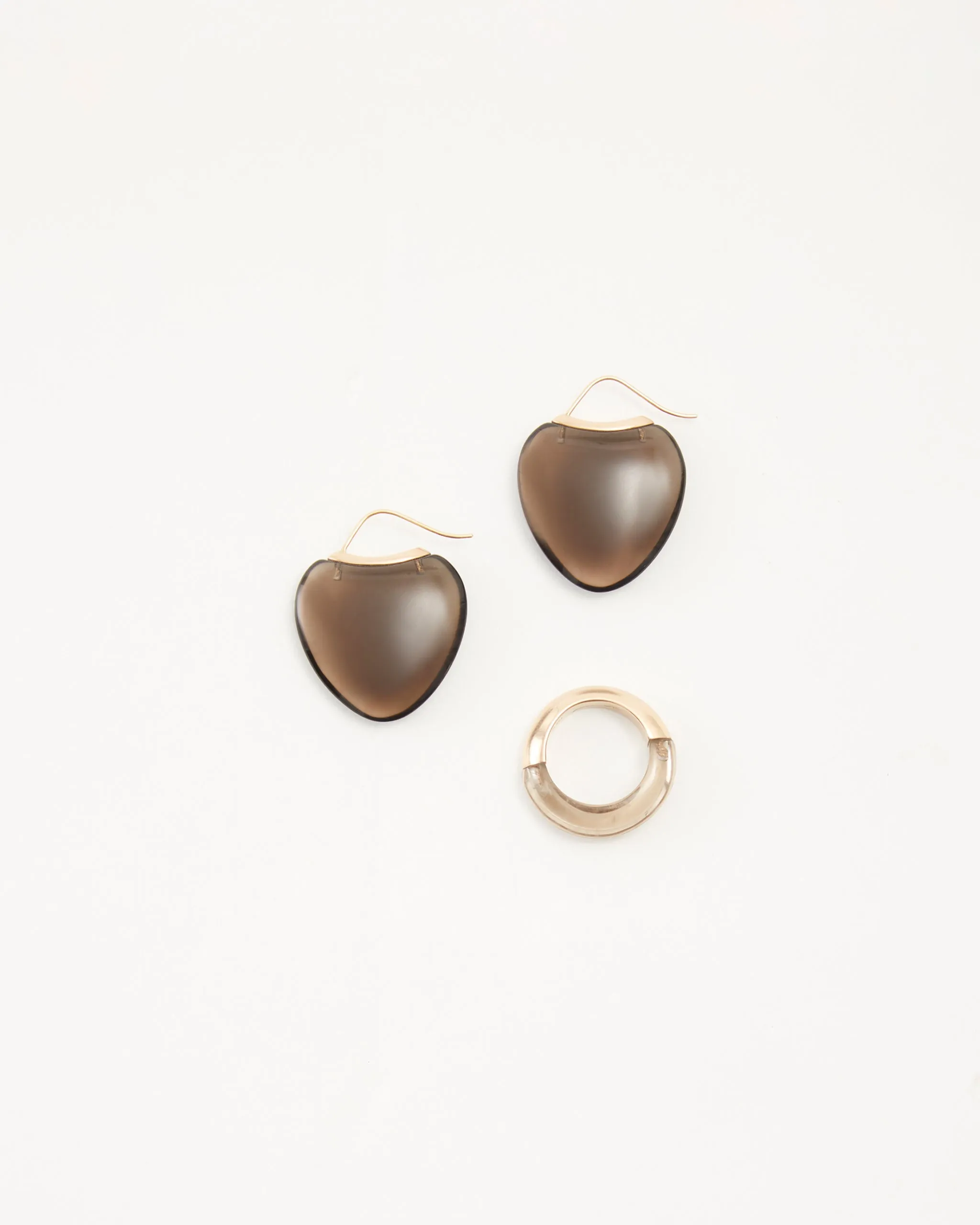 1/2   1/2 Smokey Quartz Ring in Brown Gold