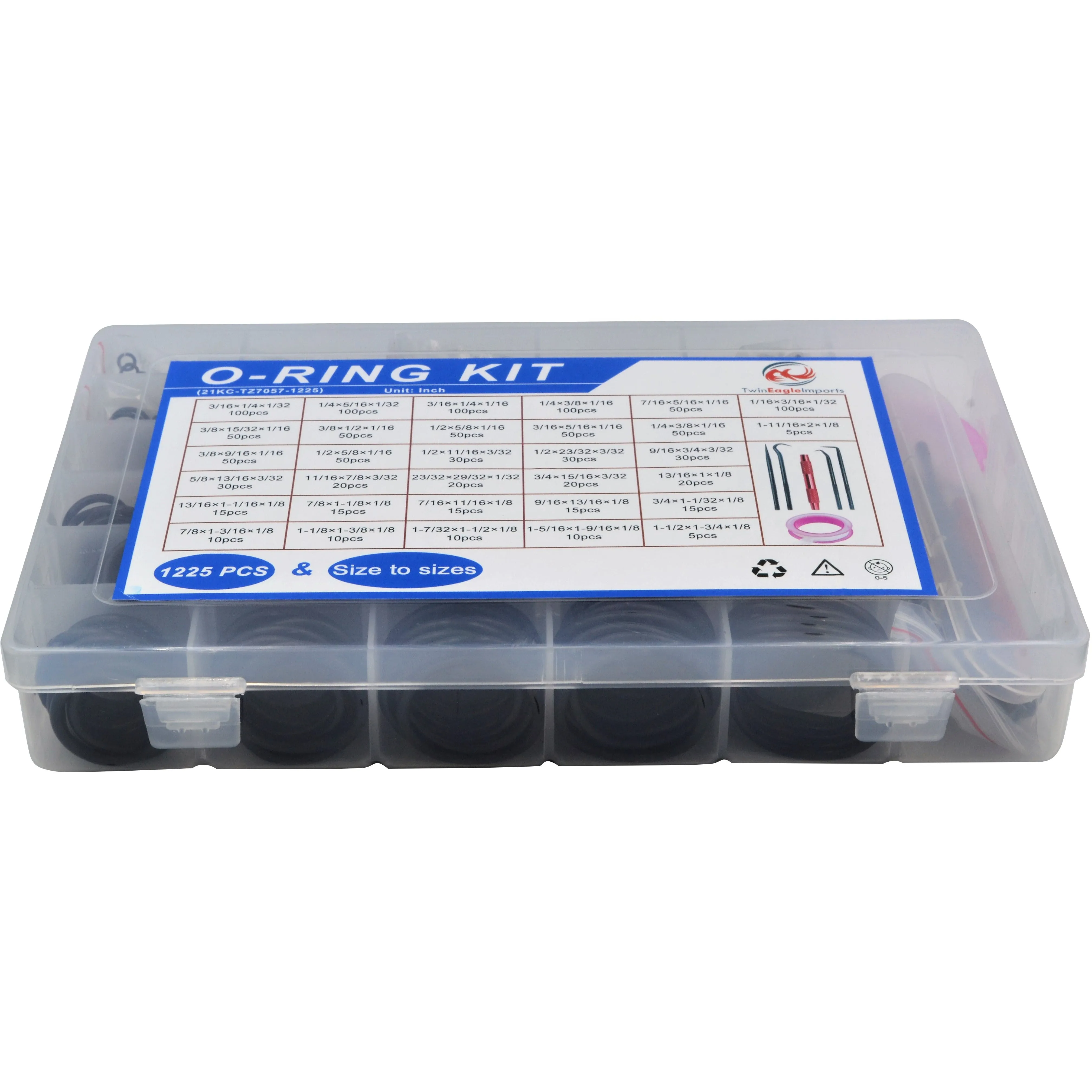 1225pc Imperial Nitrile O-Ring Grab Kit