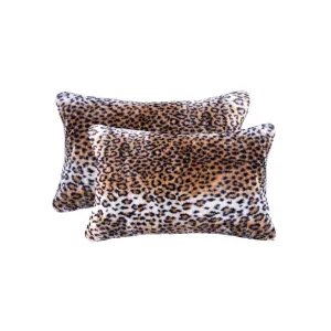 12" x 20" x 5" Leopard Faux Pillow 2 Pack
