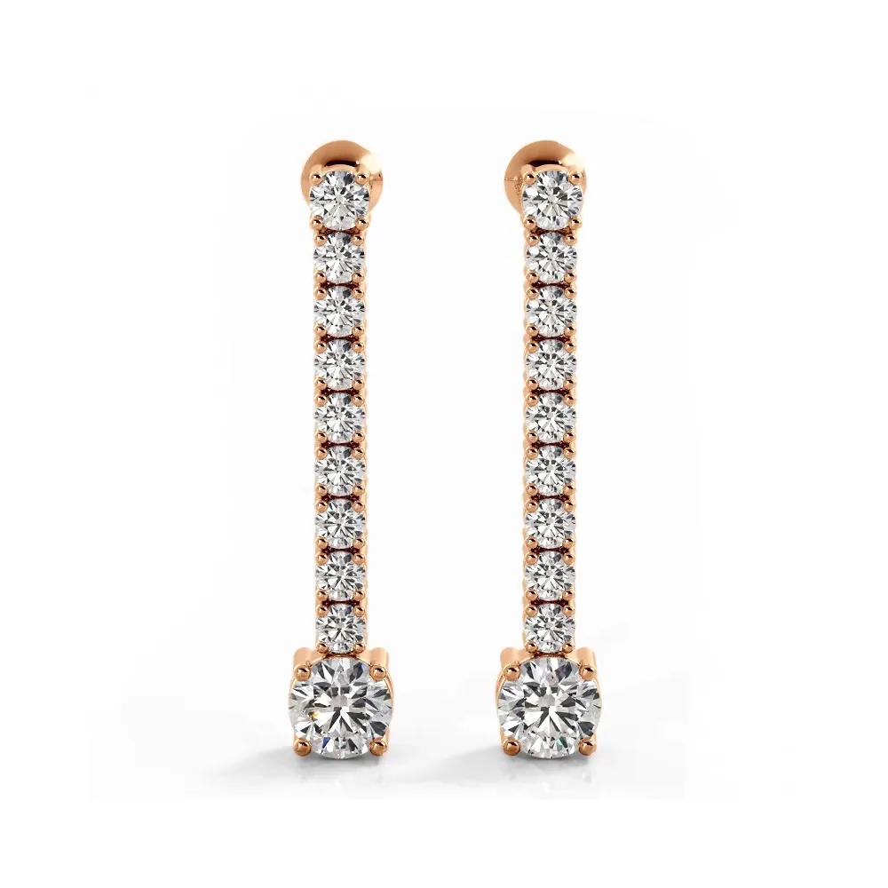 1.35 ctw. Round Diamonds Dangle Drop Earrings
