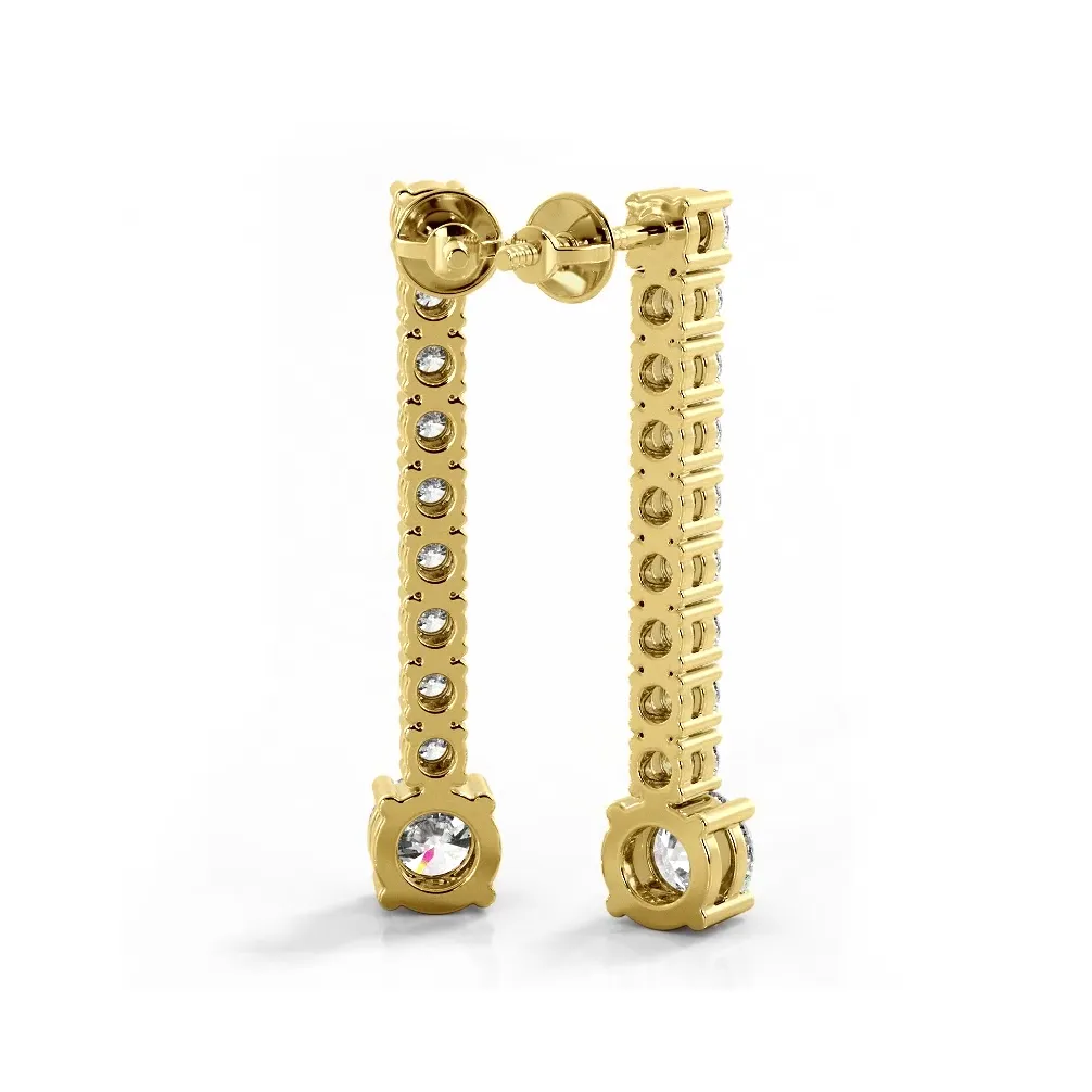 1.35 ctw. Round Diamonds Dangle Drop Earrings