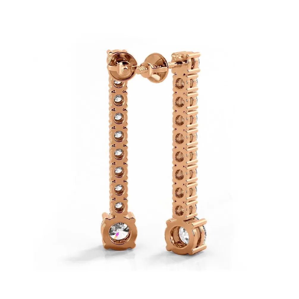 1.35 ctw. Round Diamonds Dangle Drop Earrings