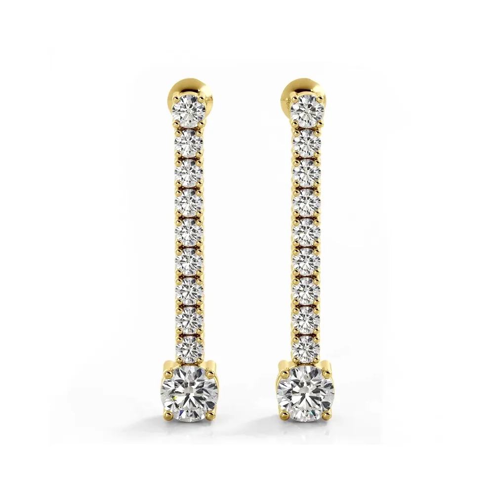 1.35 ctw. Round Diamonds Dangle Drop Earrings