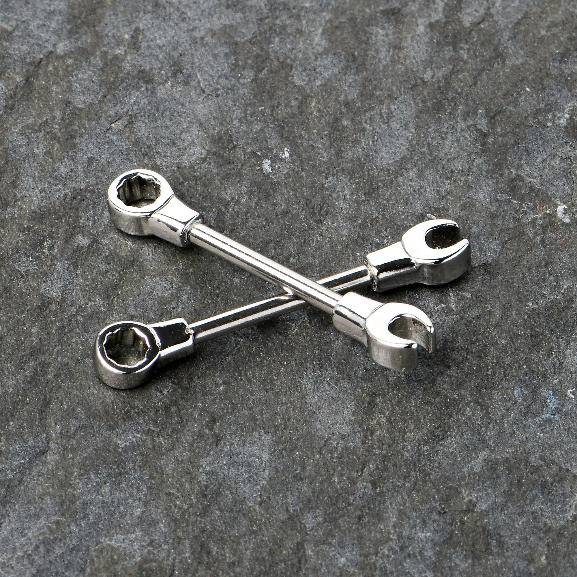 14 Gauge 13mm Combo Wrench Barbell Nipple Ring Set