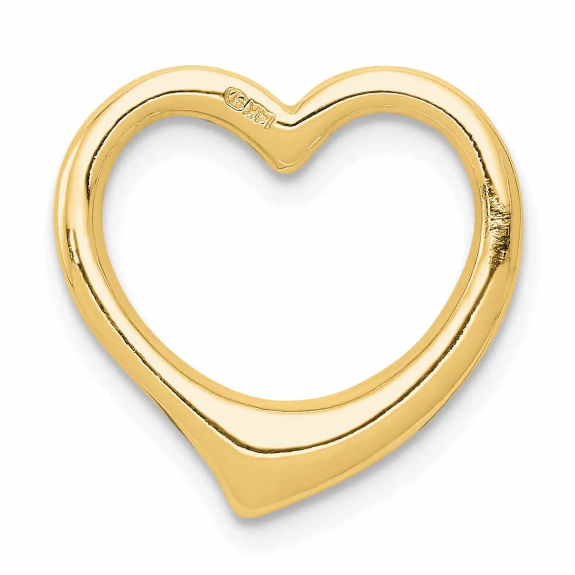 14 Yellow Gold 3-D Floating Heart Slide Pendant