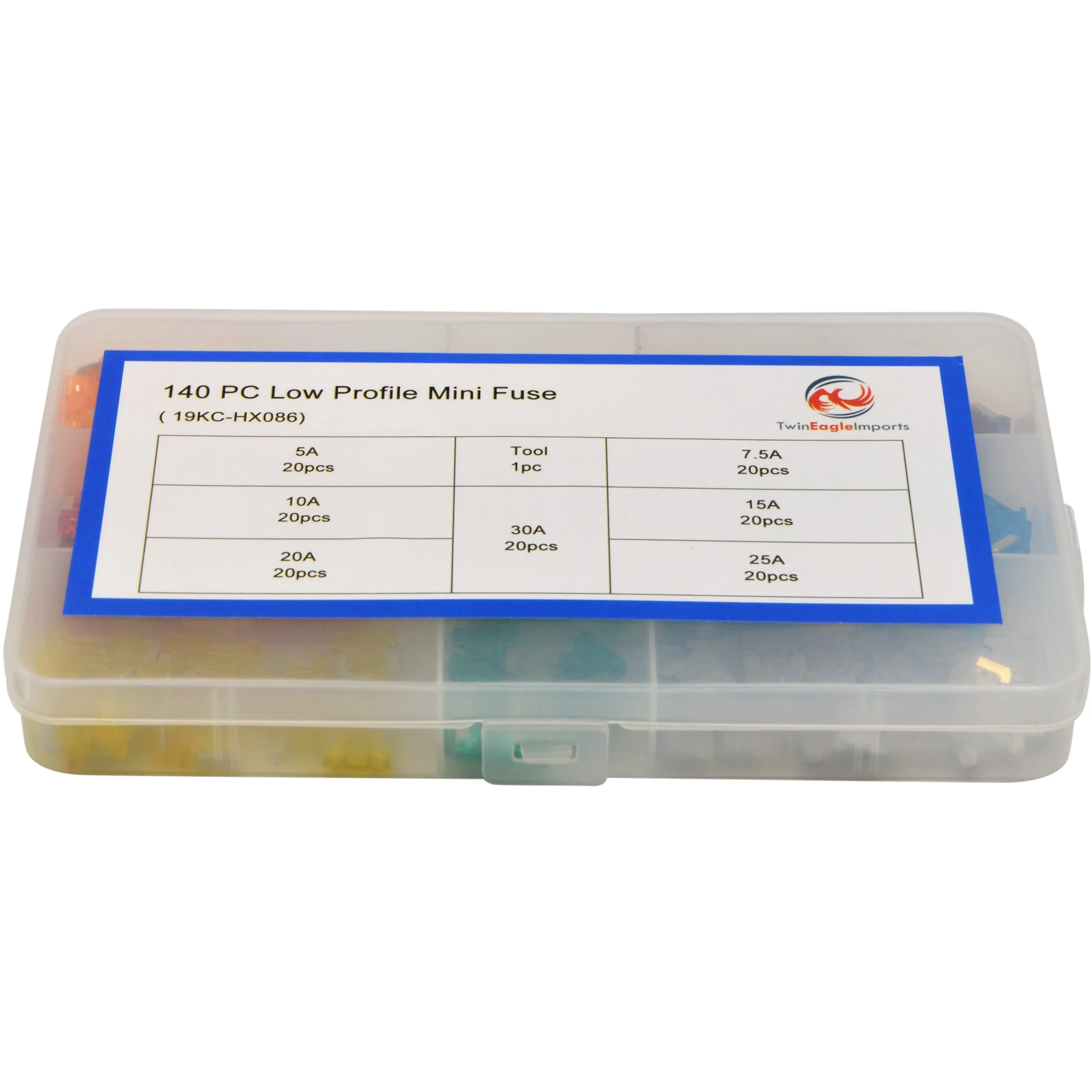 140pc Mini Micro Low Profile Car Auto Fuse Grab Kit Assortment