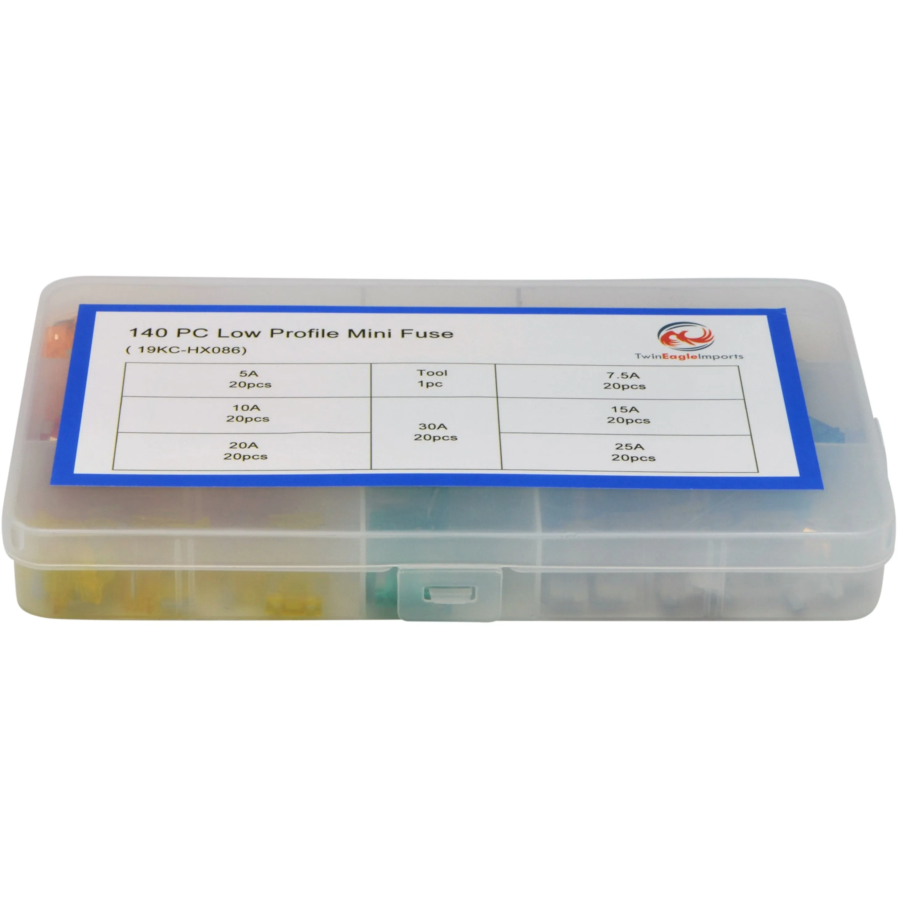 140pc Mini Micro Low Profile Car Auto Fuse Grab Kit Assortment