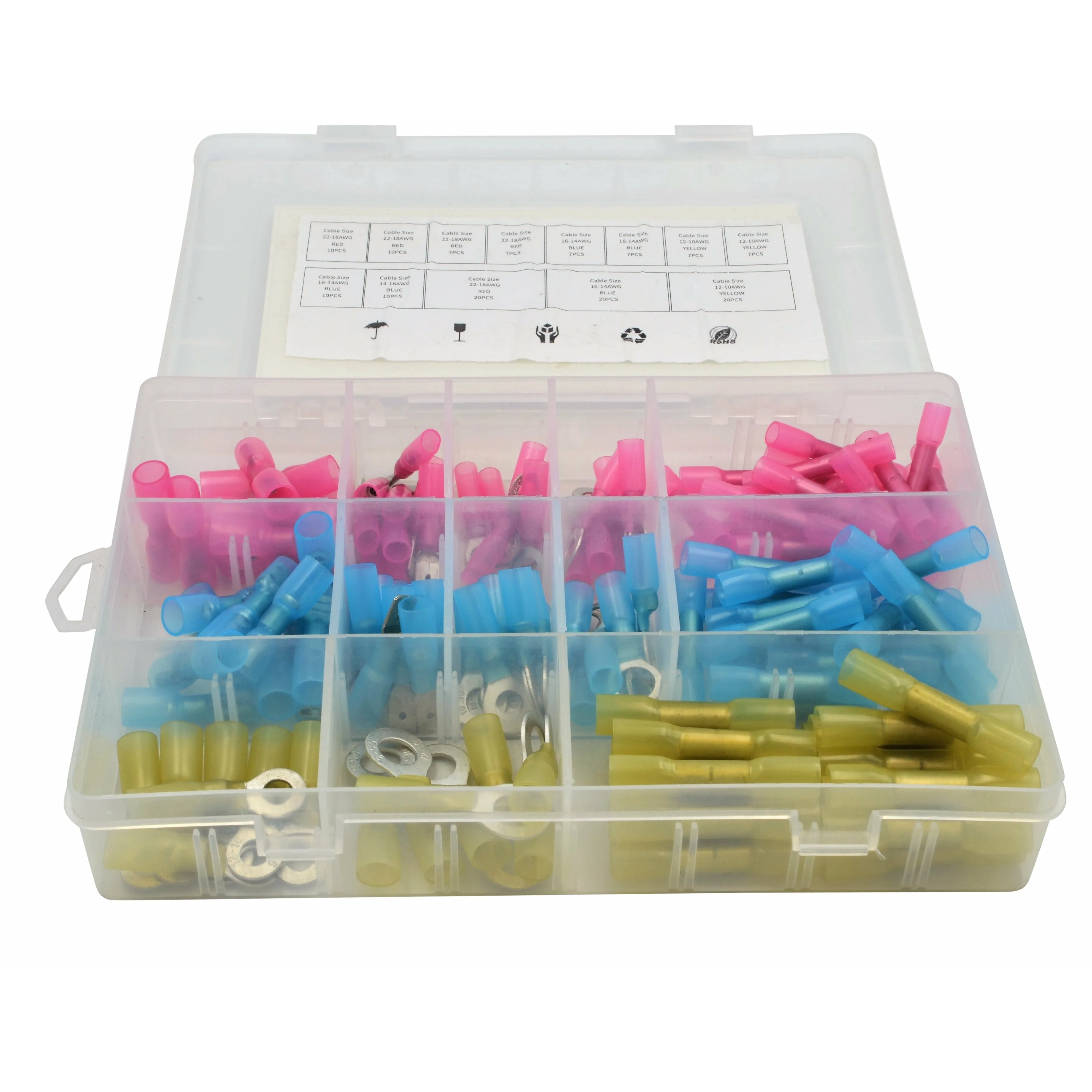 142pc Heat Shrink Terminal Kit 12/24v Grab Kit Assortment