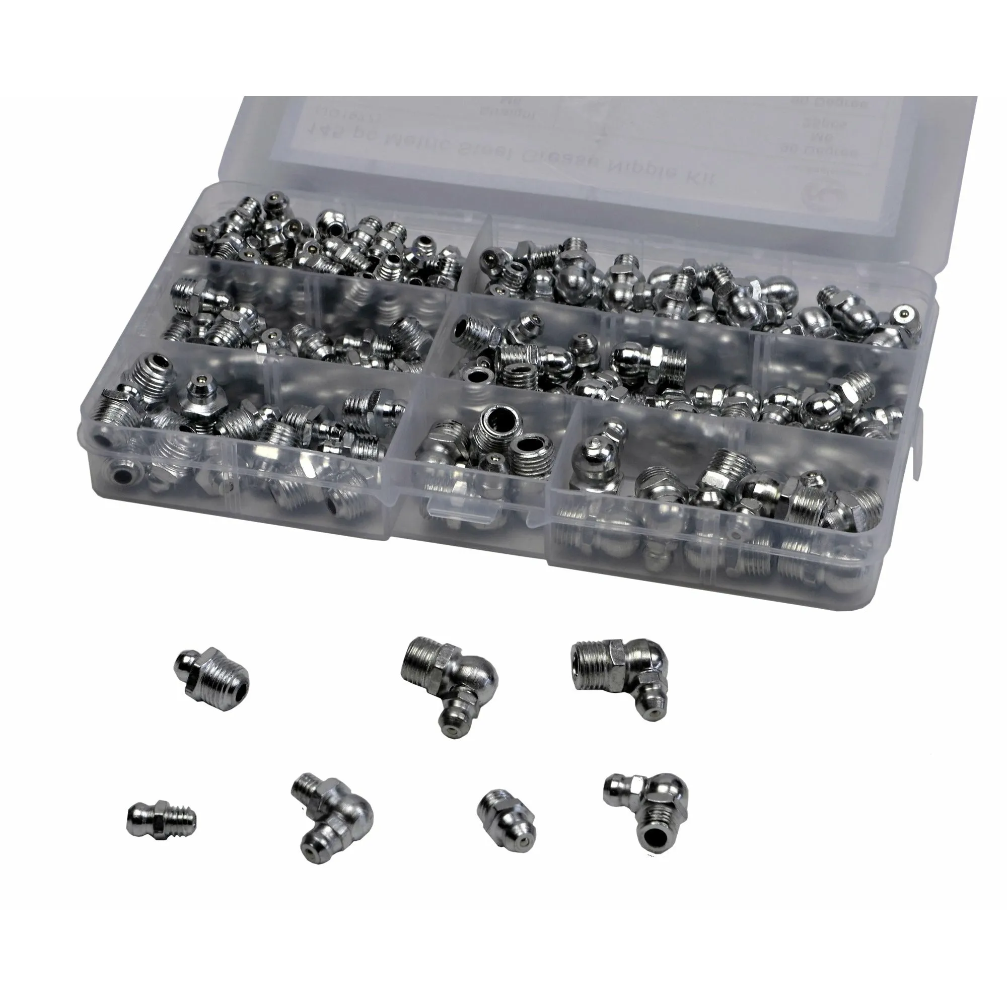 145pc Metric Grease Nipples Steel Grab Kit