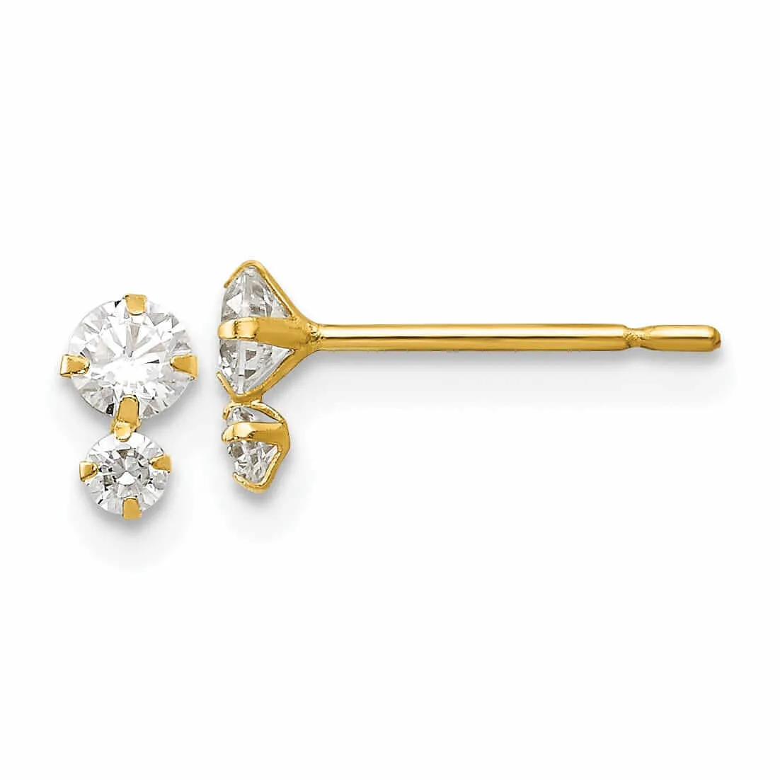 14k Madi K CZ Childrens Post Earrings