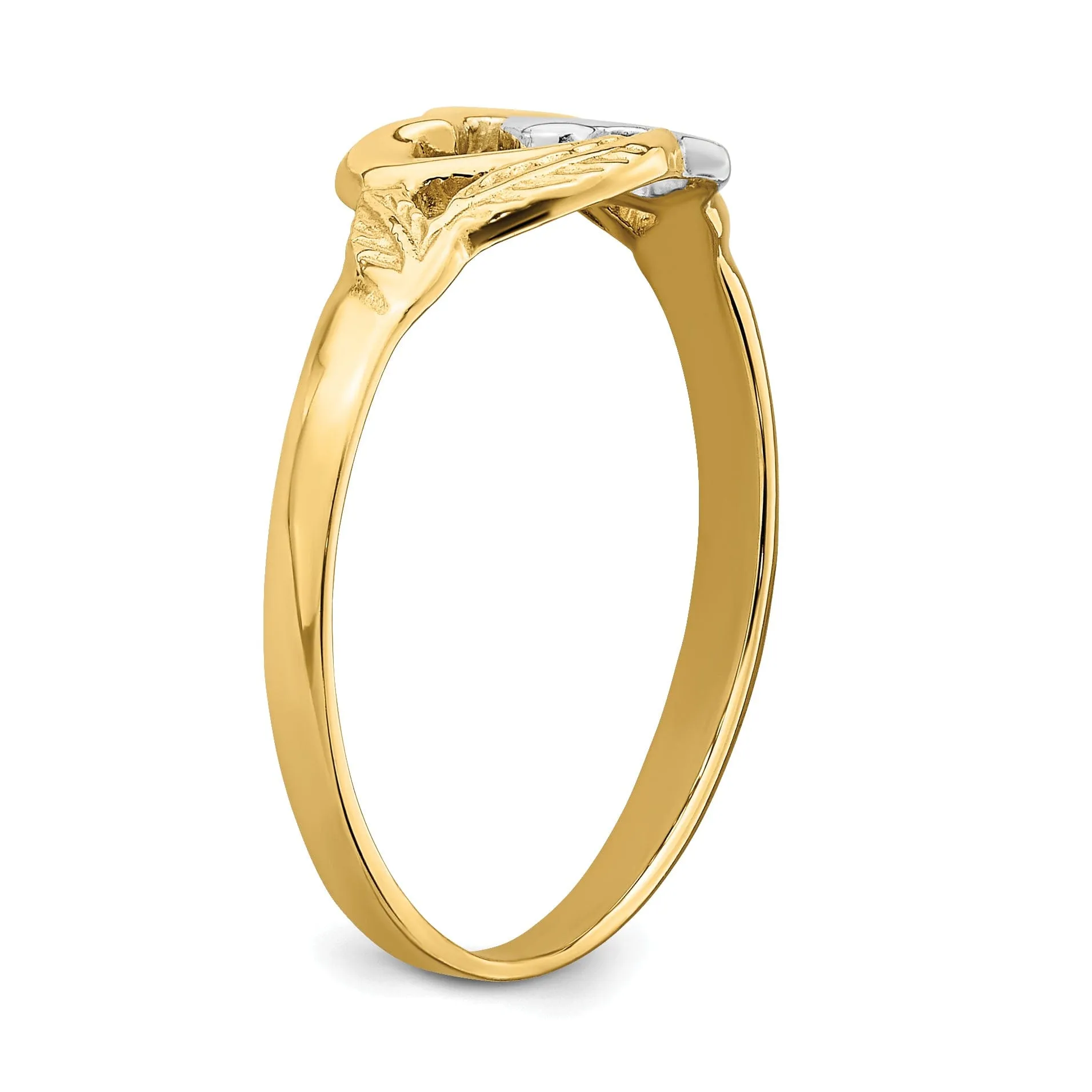 14k Two Tone Gold Double Heart Cut-Out Ring