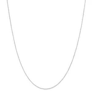 14k White Gold 0.42mm Carded Solid Curb Chain