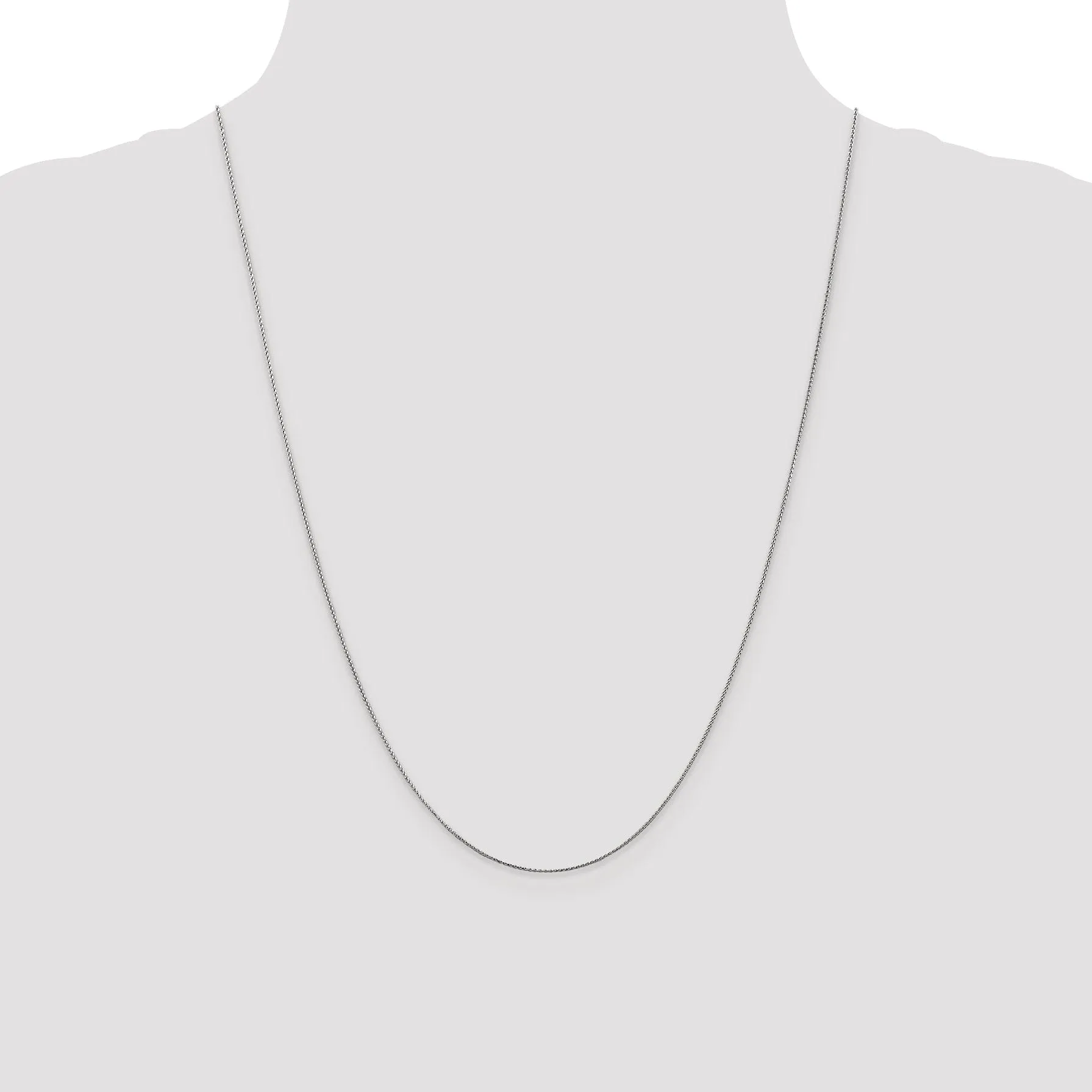 14k White Gold 0.65mm D.C Spiga Pendant Chain
