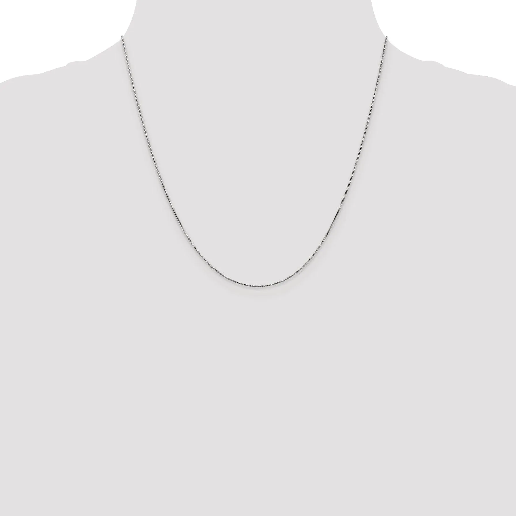 14k White Gold 0.65mm D.C Spiga Pendant Chain