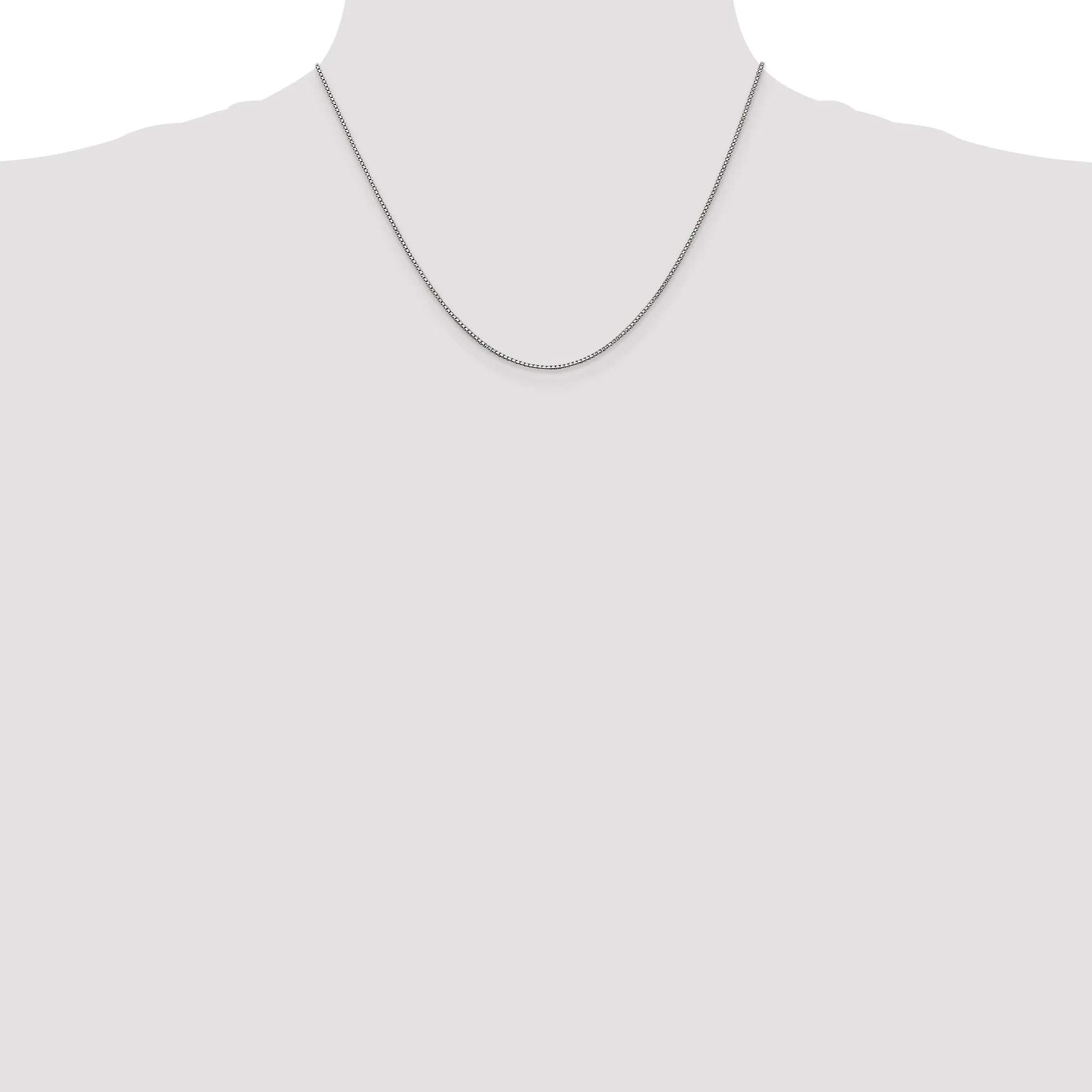 14K White Gold 1 mm Box Chain