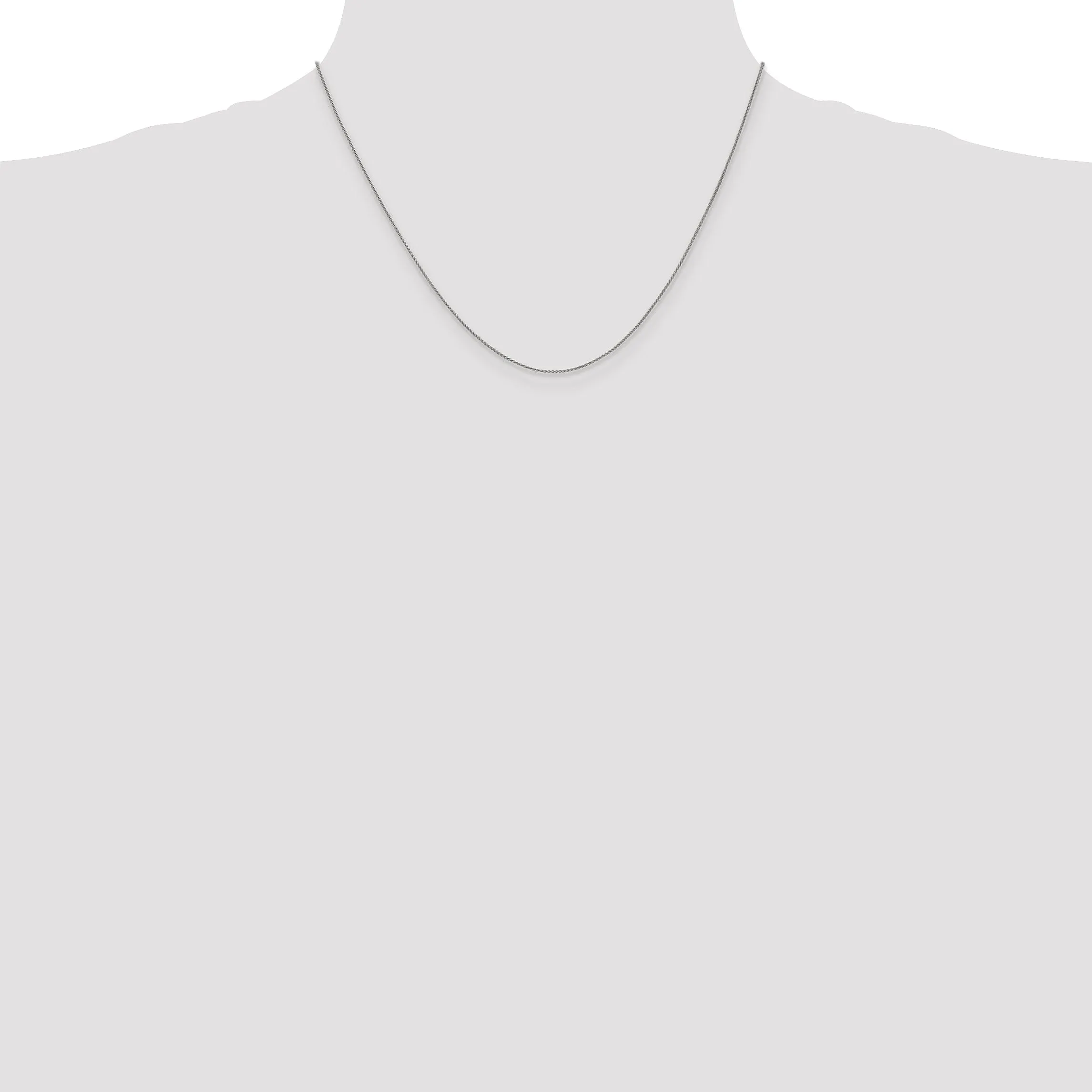 14k White Gold 1.00mm Solid Polish Spiga Chain