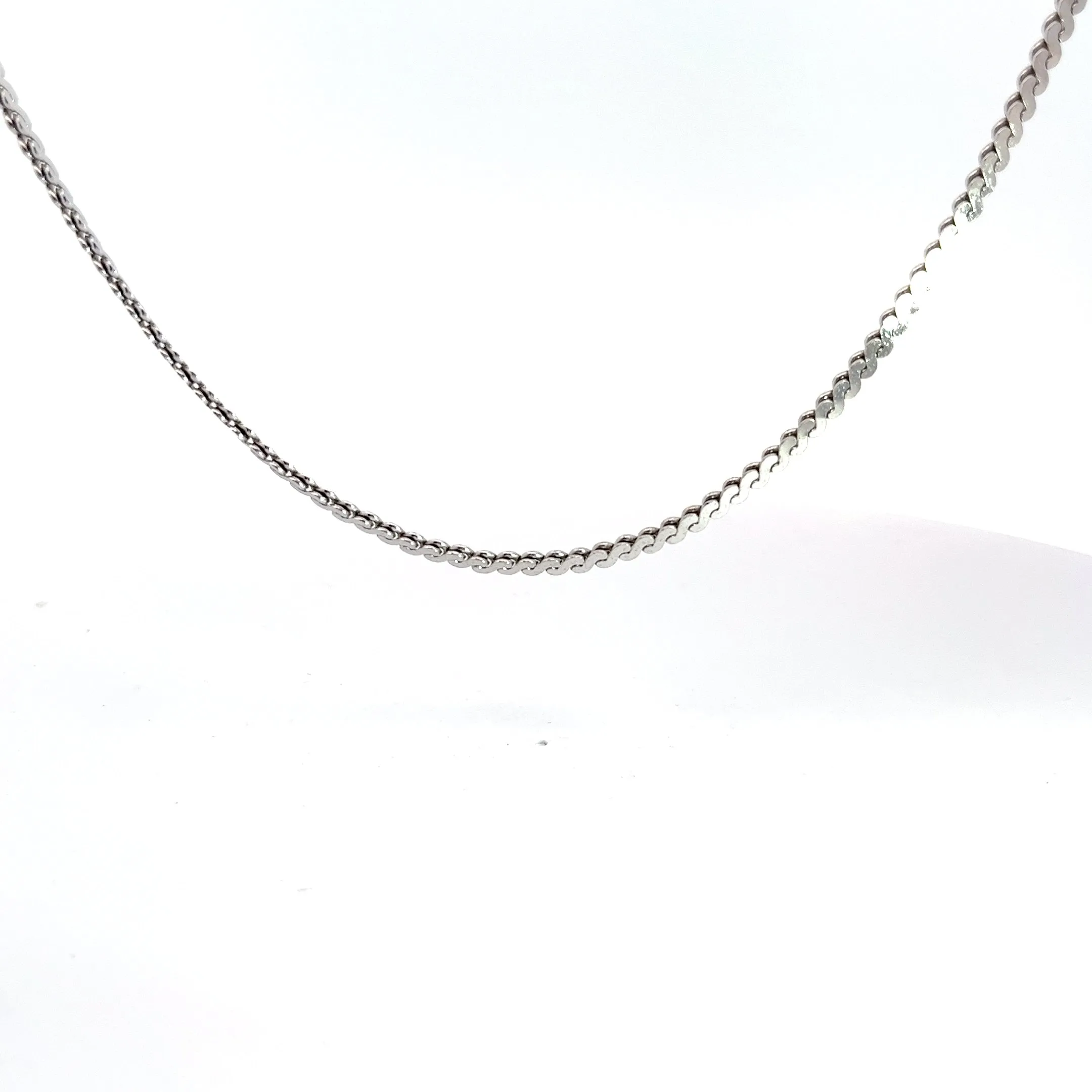 14k White Gold 12.2 gram S Link High Polish Necklace 18"inch