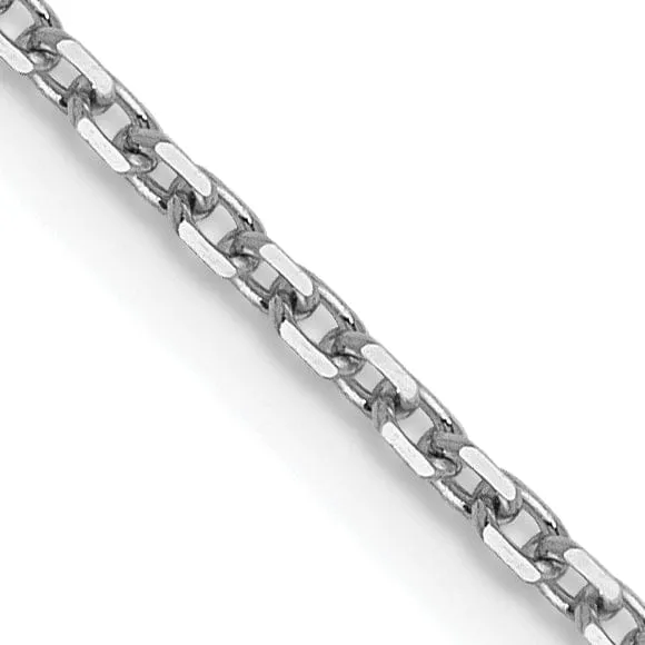 14K White Gold 1.25 mm D.C Rolo Chain